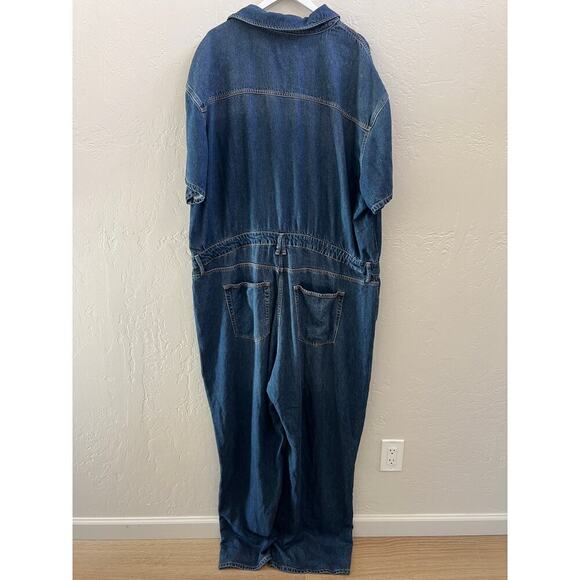 NEW $169 Good American Blue Denim Fit For Success Jumpsuit - Picture 7 of 8